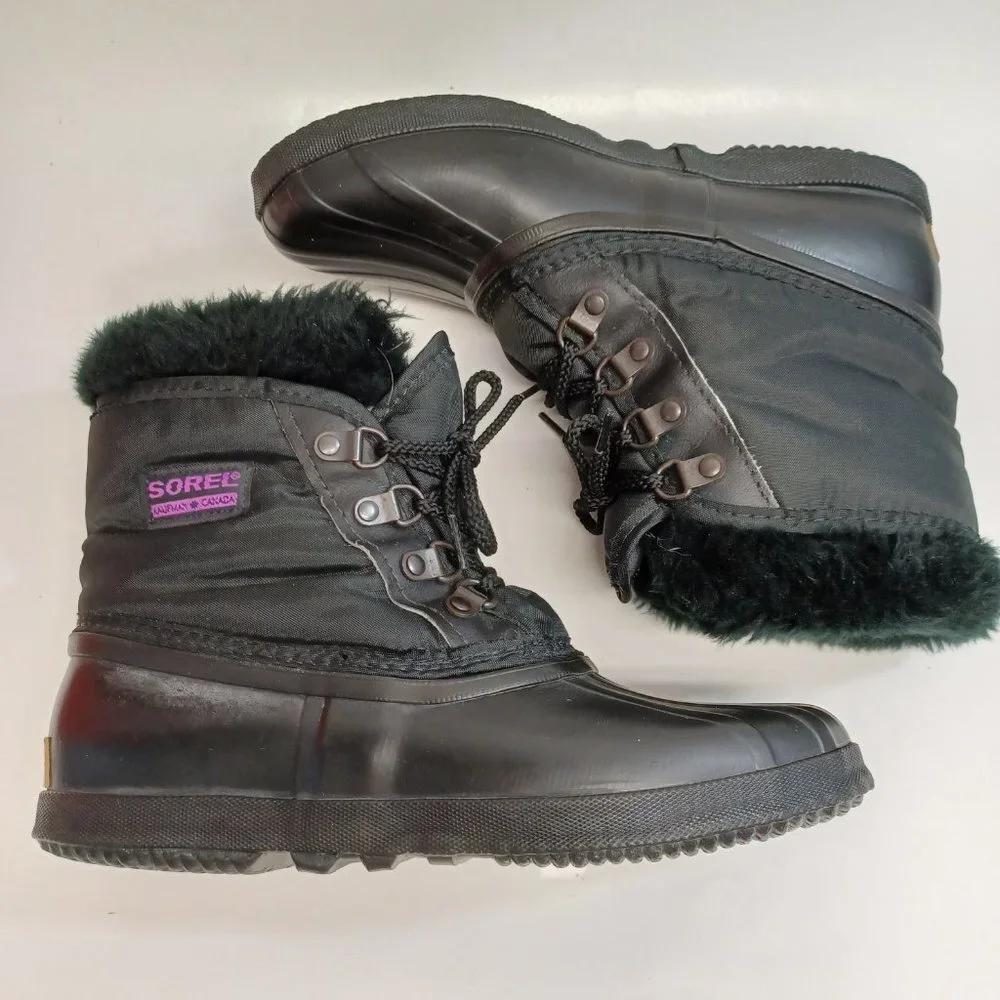 Sorel Boots Black Winter Snow Boots‎ Womens 7